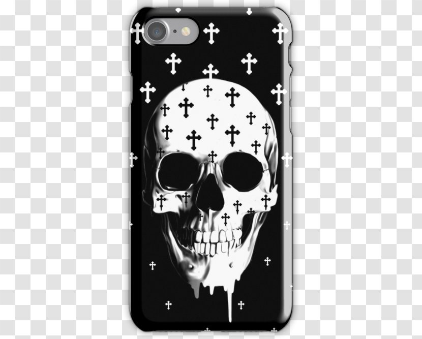 Skull IPhone 6 Skeleton Drawing - Monochrome - Gothic Cross Transparent PNG