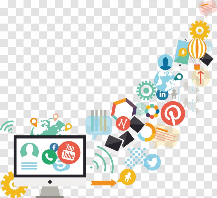 Social Media Marketing Digital Content - Agency - Vector Hand-drawn Transparent PNG