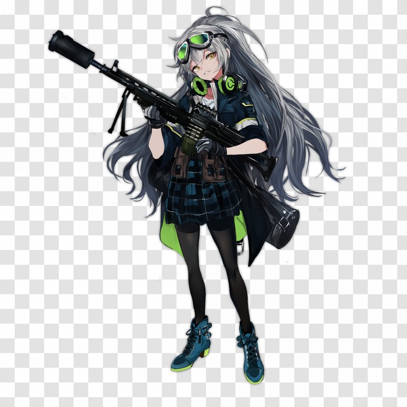 Girls' Frontline AEK-999 Machine Gun 6P62 - Silhouette - Girl's Transparent PNG