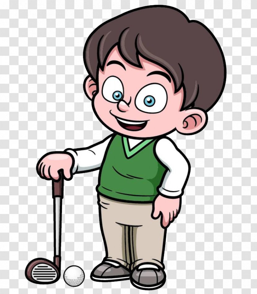 Golfer Cartoon Clip Art - Tree - Playing Golf Man Transparent PNG