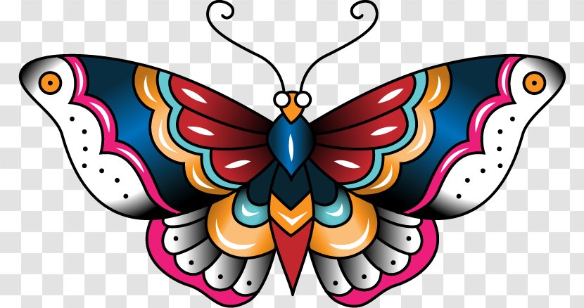 Butterfly Old School (tattoo) Drawing Flash - Swallow Tattoo Transparent PNG