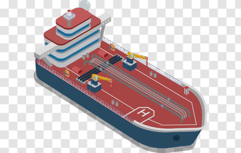 Ship Flat Design - Tanker - Vector Transparent PNG