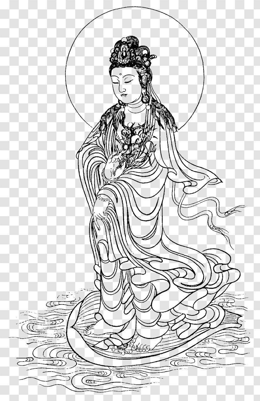 Guanyin Bodhisattva Buddhism Painting Mahavira Hall - Life Transparent PNG