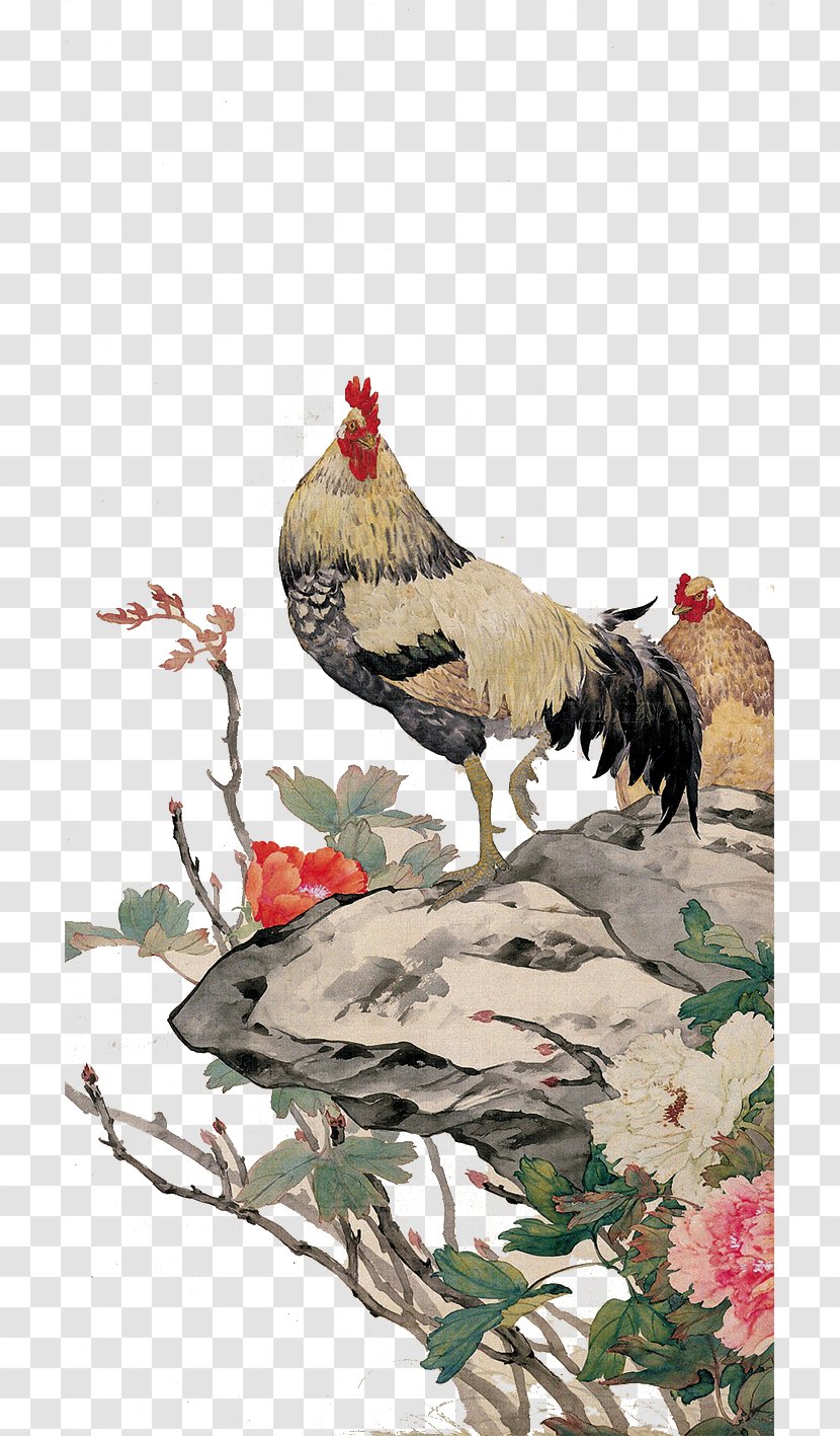 China Chicken Chinese Painting Painter Gongbi - Fowl Transparent PNG