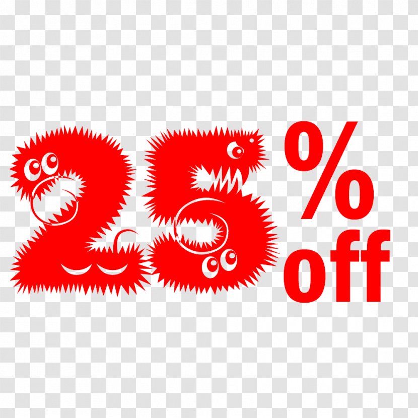 Cute Hairy Halloween 25% Off Discount Tag. - Text - Logo Transparent PNG