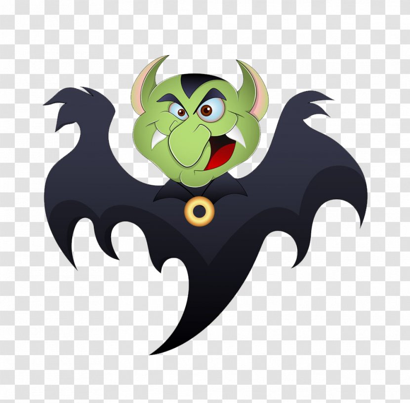 Halloween Cartoon Illustration - Bat Transparent PNG