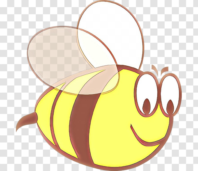 Yellow Cartoon Smile Membrane-winged Insect Honeybee Transparent PNG