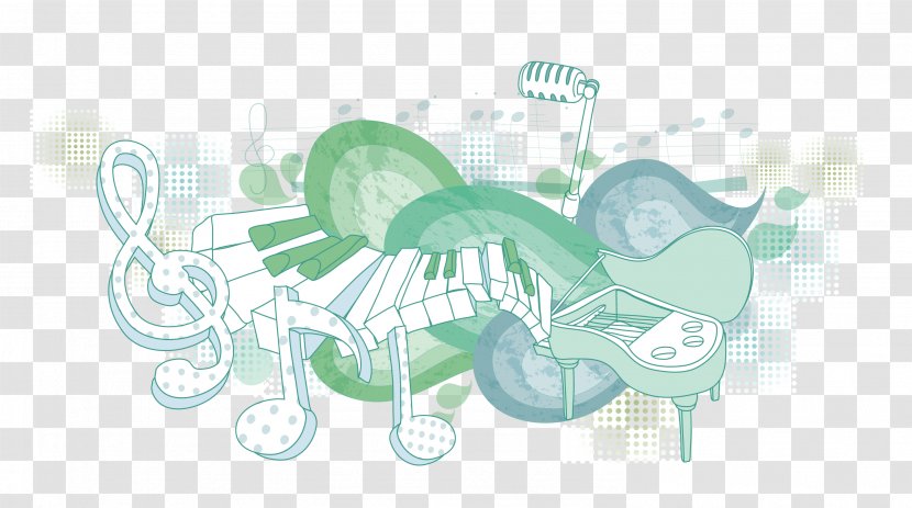 Musical Note Piano Illustration - Cartoon - Smooth Notes Transparent PNG