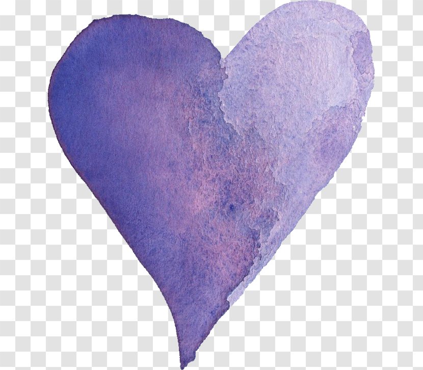 Transparent Watercolor Heart Painting Purple - Silhouette Transparent PNG