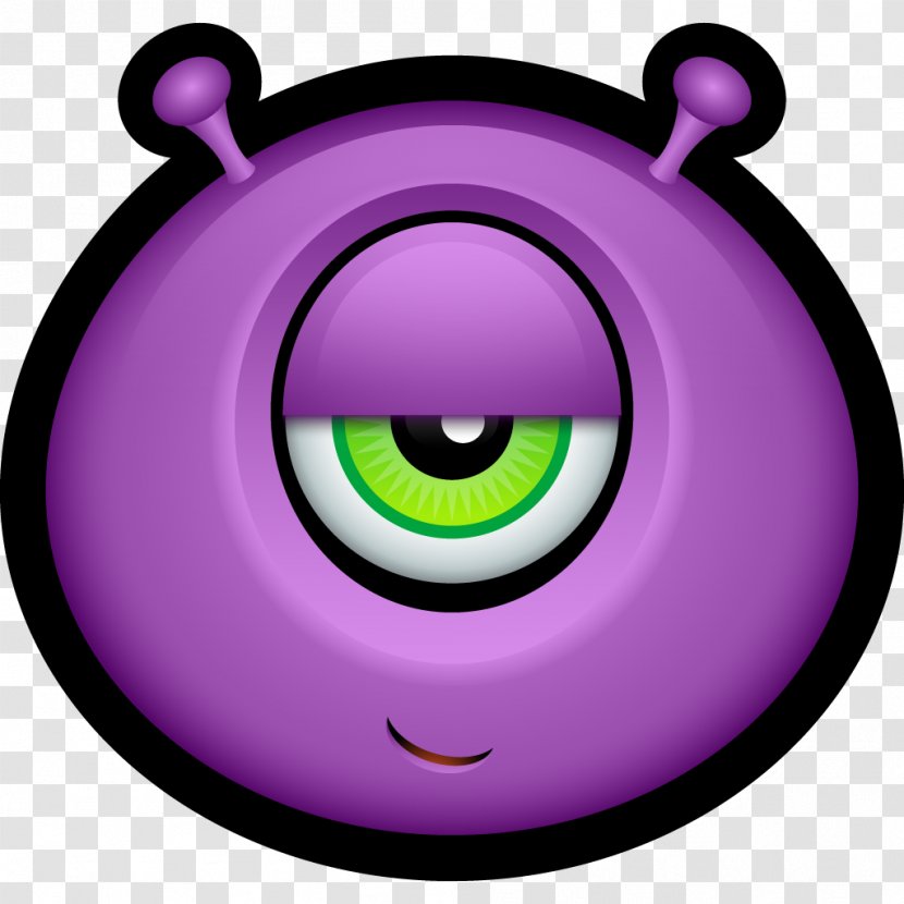 Monster Smiley Avatar Alien Clip Art - RELAXING Transparent PNG