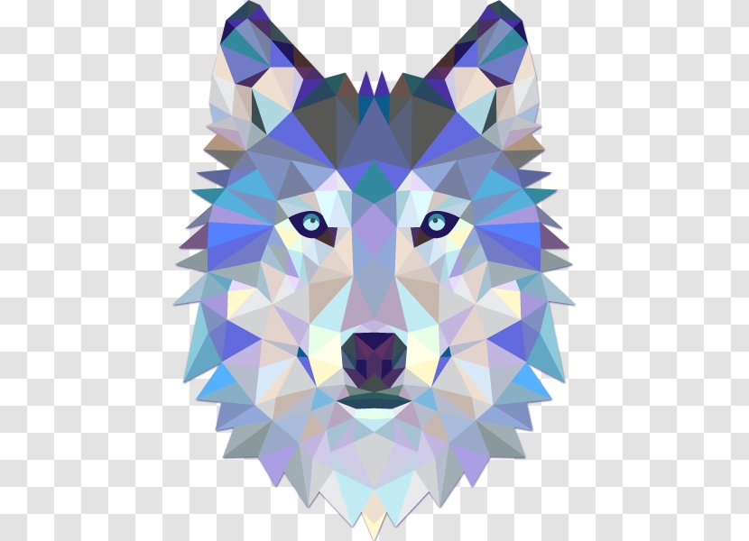 T-shirt Gray Wolf Geometry Triangle Polygon - Sticker Transparent PNG