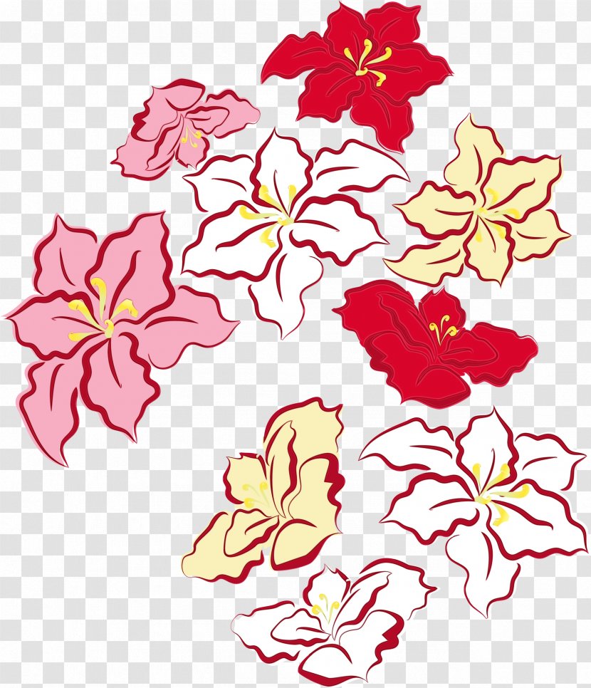 Red Pink Petal Flower Plant - Leaf - Pedicel Transparent PNG