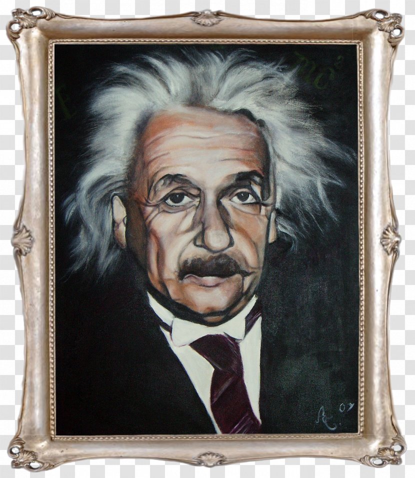 Albert Einstein CERN Portrait Oil Painting Art Transparent PNG