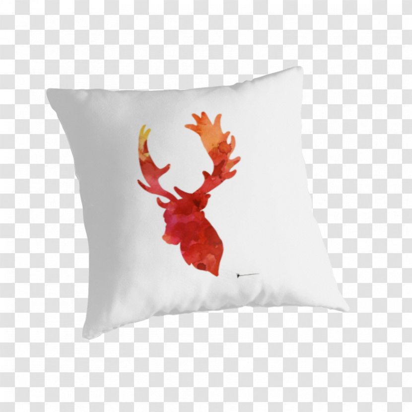 Throw Pillows Duvet Cushion Bedding - Antler - Watercolor Antlers Transparent PNG