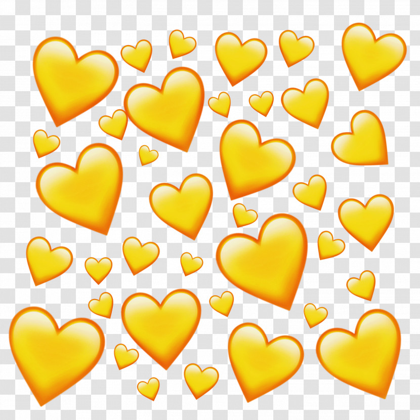 Heart Yellow Line Font Love Transparent PNG