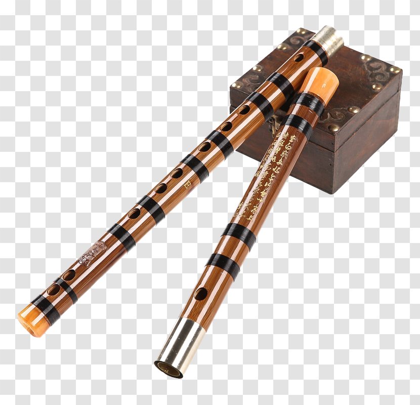 Xiao Musical Instrument Flute Dizi - Watercolor Transparent PNG