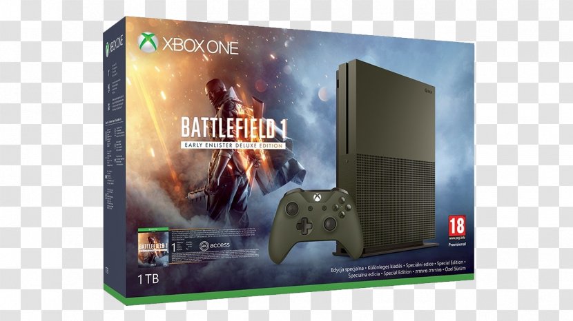 Battlefield 1 Microsoft Xbox One S Minecraft Controller Electronic Arts - Video Game Console Transparent PNG