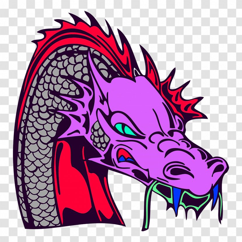 Japanese Dragon Drawing Magenta Clip Art - Purple - Bearded Transparent PNG