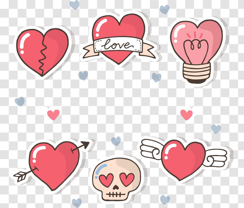 Hand-painted Heart Sticker - Silhouette - Frame Transparent PNG