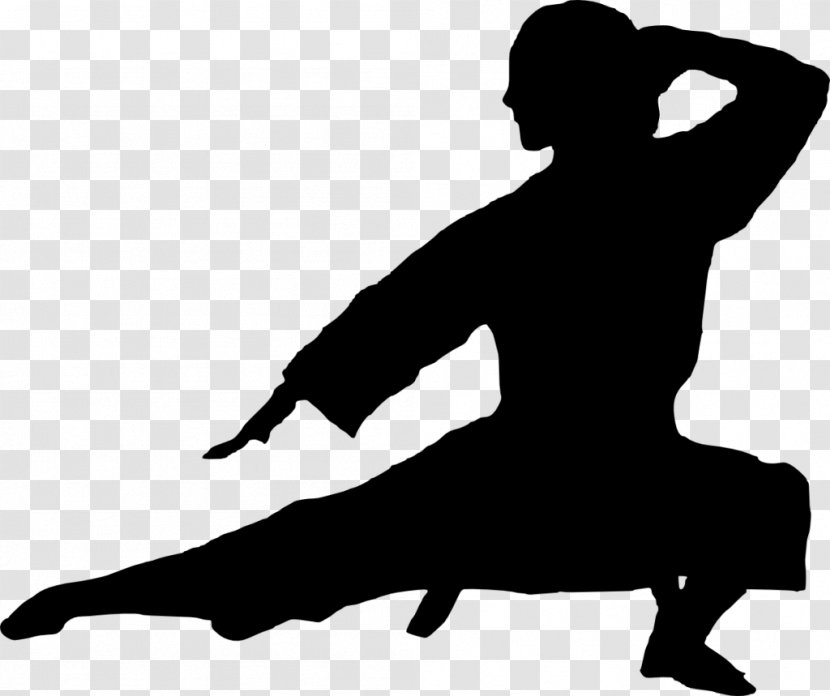 Silhouette Karate Martial Arts Clip Art - Black And White Transparent PNG