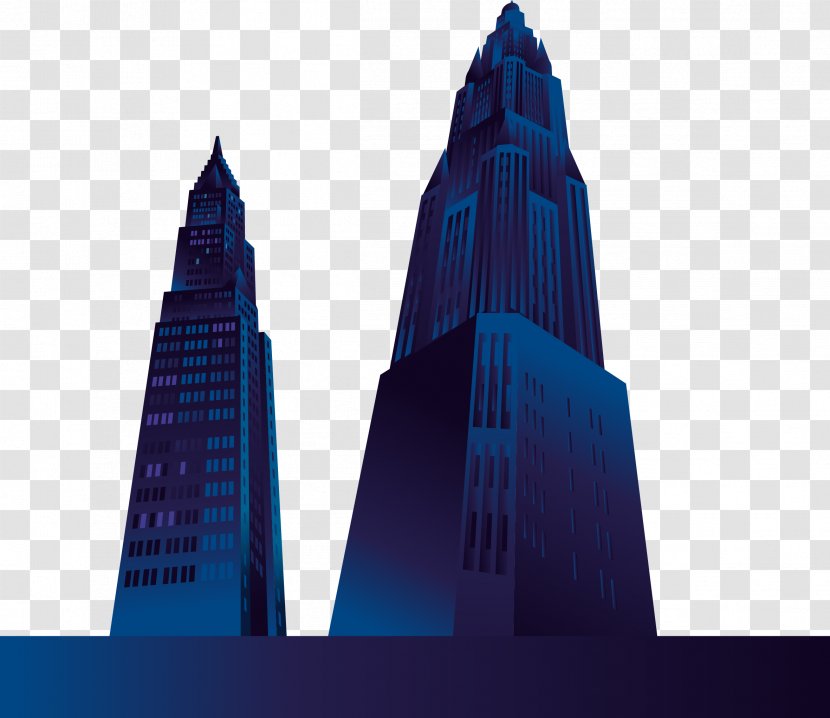 Euclidean Vector Blue Icon - Landmark - Skyscrapers Material Transparent PNG