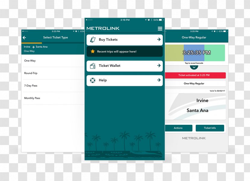 Mobile Ticketing Airline Ticket Metrolink - Paper - Train Transparent PNG