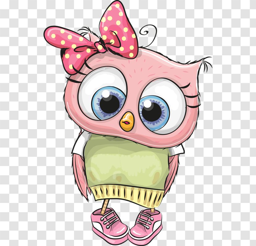 Owl Cartoon Illustration - Flower - Cute Transparent PNG