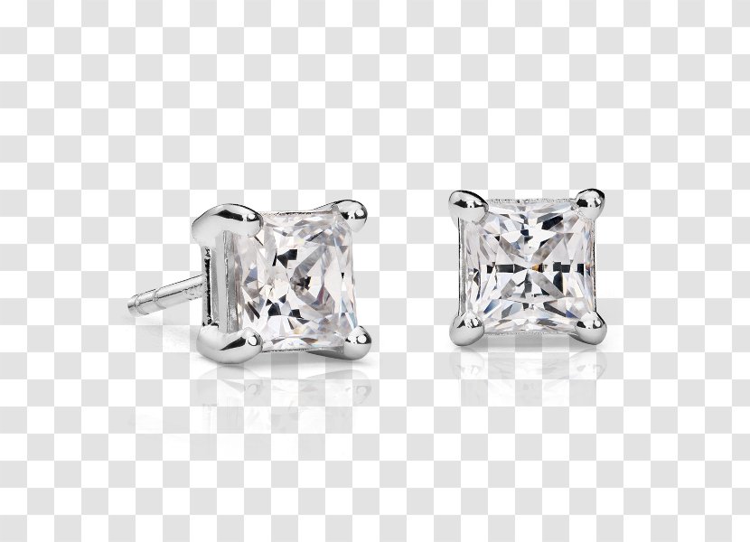 Diamond Cut Earring Princess Engagement Ring Transparent PNG