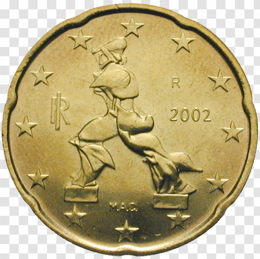 20 Cent Euro Coin Unique Forms Of Continuity In Space Coins - Note Transparent PNG