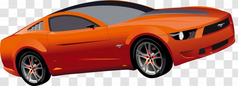 2018 Ford Mustang Motor Company Mach 1 Car - Automotive Design - Orange Two Door Sedan Transparent PNG