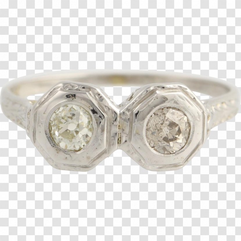 Wedding Ring Silver Platinum Product Design - Diamond - Art Deco Rings Transparent PNG