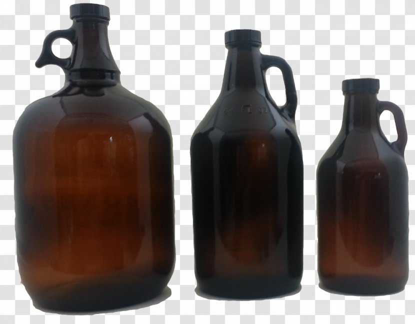 Glass Bottle Beer Vase - Drinkware - Growler Transparent PNG