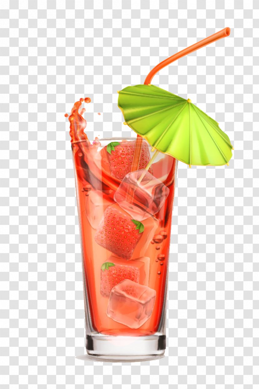 Cocktail Juice Old Fashioned Punch Lemonade - Tree - Great Strawberry Ice Drink Transparent PNG
