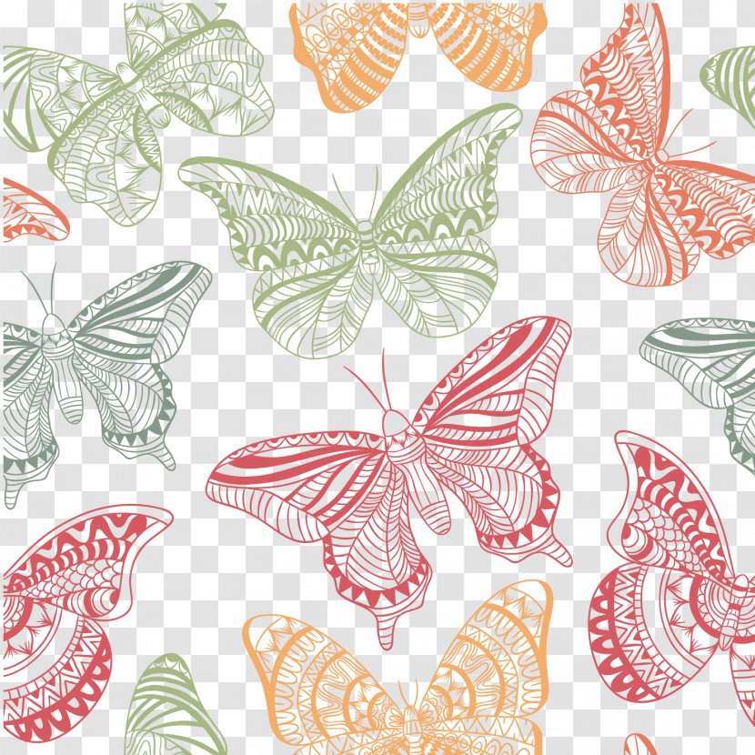 Butterfly Euclidean Vector Painting Pattern - Shape - Art Transparent PNG