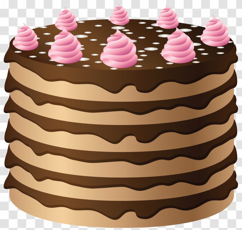 Chocolate Cake Icing Birthday Clip Art - Whipped Cream - With Pink Clipart Transparent PNG