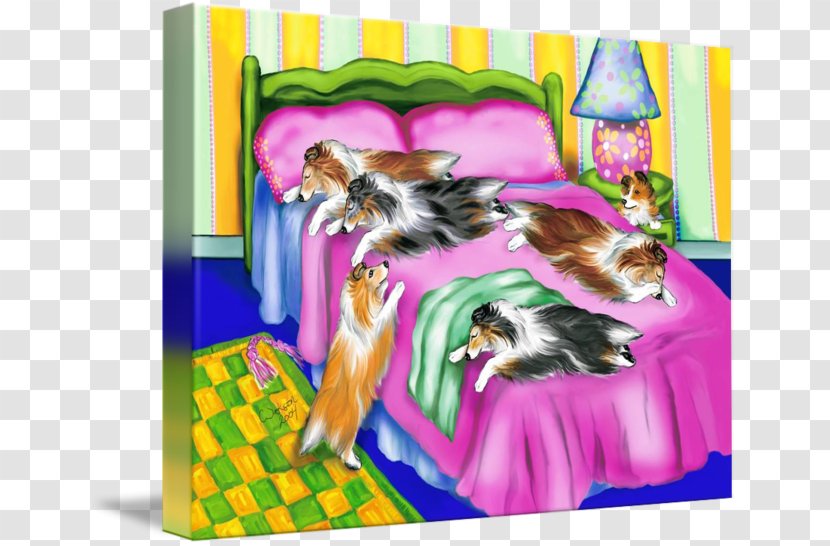Puppy Shetland Sheepdog Old English Gallery Wrap Toy - Blanket Transparent PNG