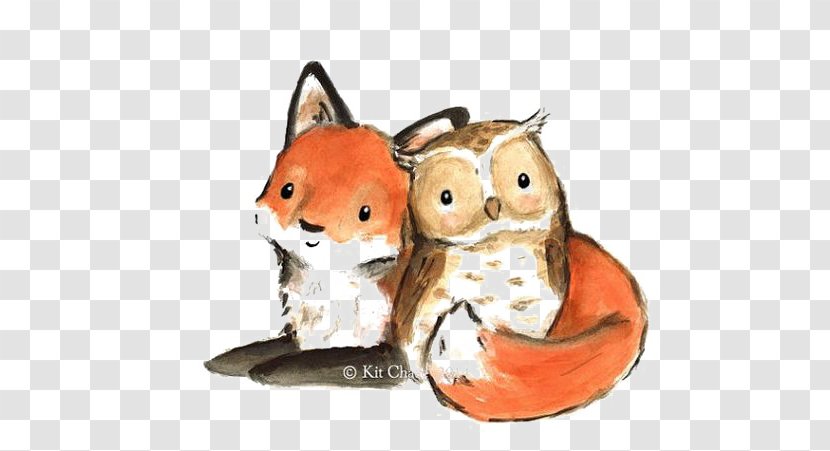 Owls And Owlets Bird Fox Drawing - Owl Transparent PNG