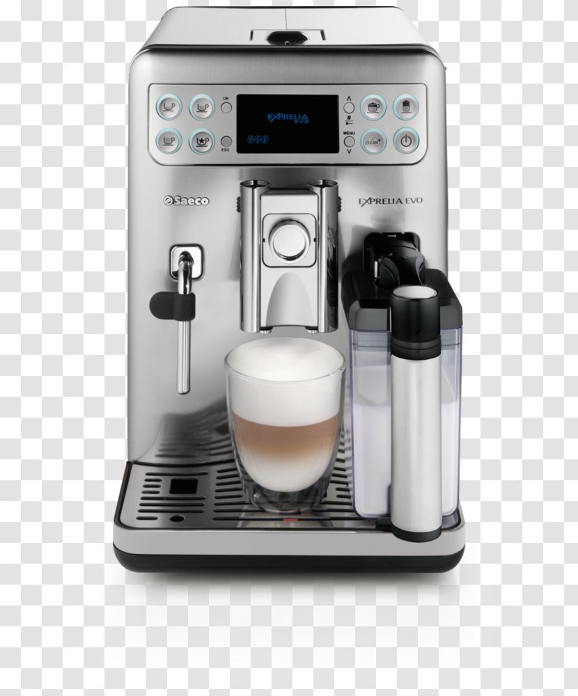 Espresso Machines Saeco Exprelia EVO HD8857 - Drip Coffee Maker - Automatic Machine With Cappuccinatore15 BarStainless Steel HD8857Automatic SteelCoffee Transparent PNG