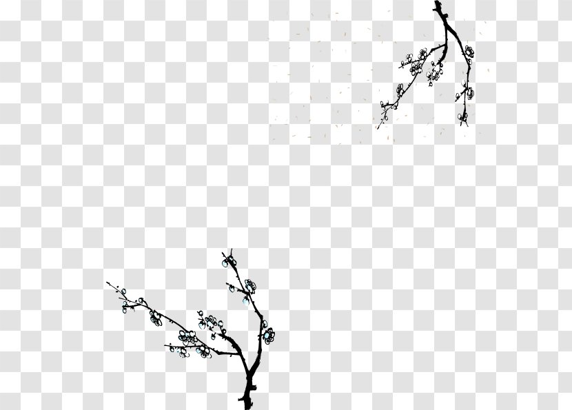 Ink Wash Painting Plum Blossom - Flower Transparent PNG