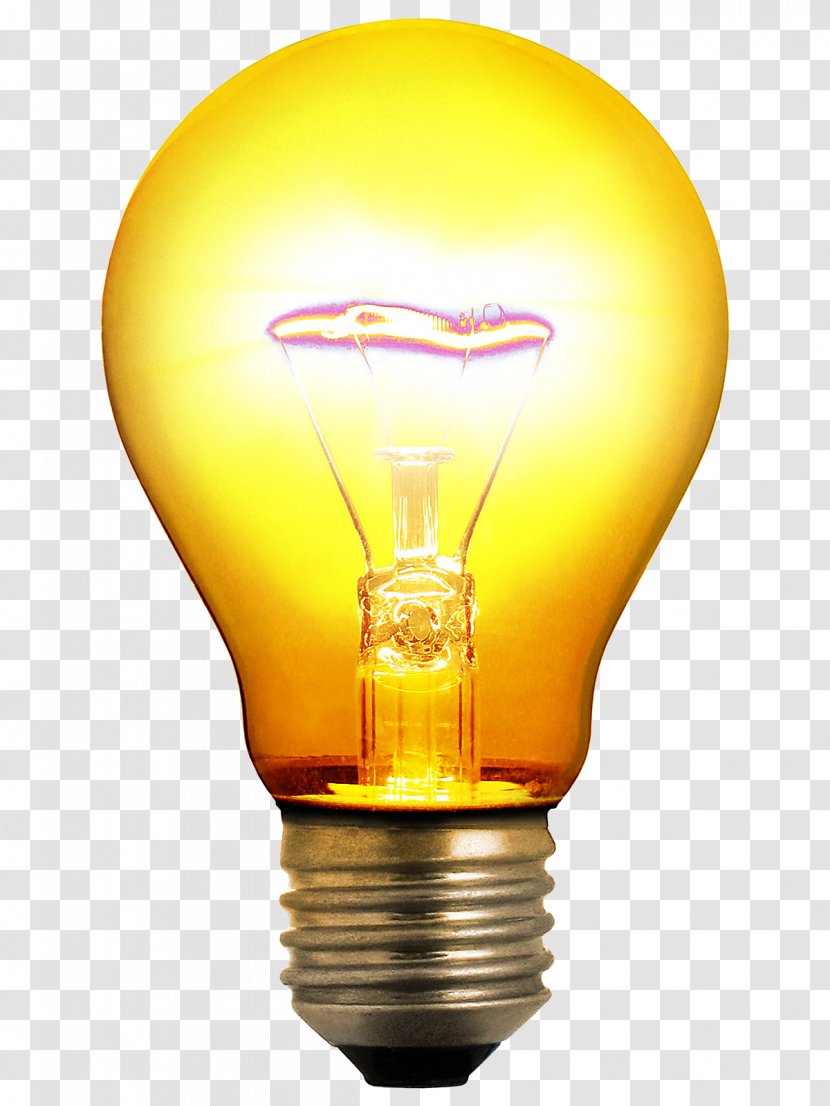 Incandescent Light Bulb Lighting Invention Clip Art - Yellow Image Transparent PNG