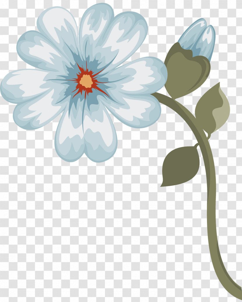 Flower Floral Design Illustration Petal Cartoon - Blossom - Gray Transparent PNG