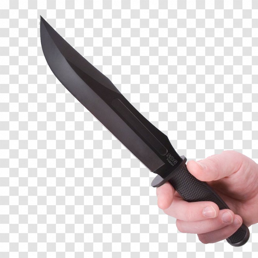 Knife Clip Art - Crossguard - Tactical Black In Hande Image Transparent PNG