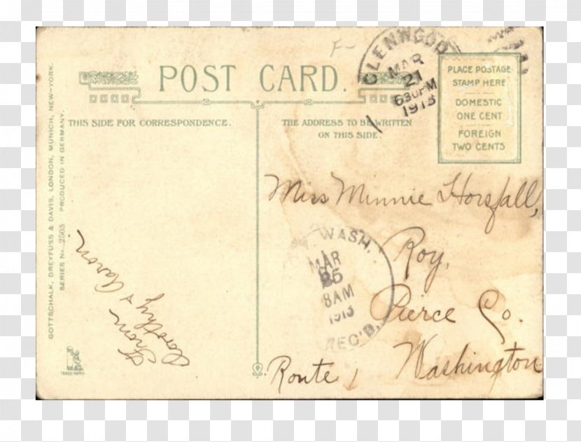 Paper Product Post Cards Document Cardboard - Blog - Vintage Postmark Transparent PNG