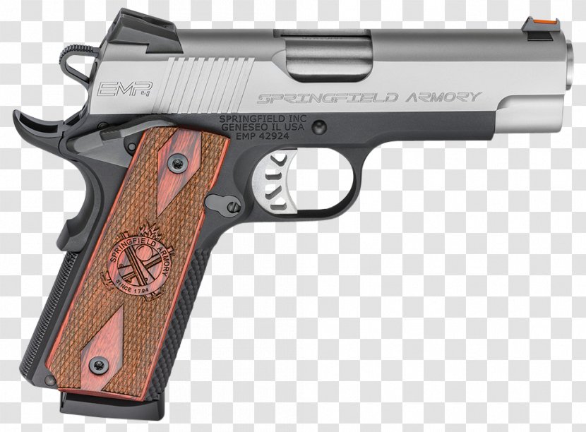 Springfield Armory National Historic Site EMP M1911 Pistol Firearm 9×19mm Parabellum - Gun Barrel - Single Tone Transparent PNG