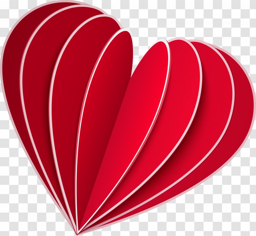 Heart Three-dimensional Space Valentine's Day Red - Threedimensional - Bonbones Transparent PNG