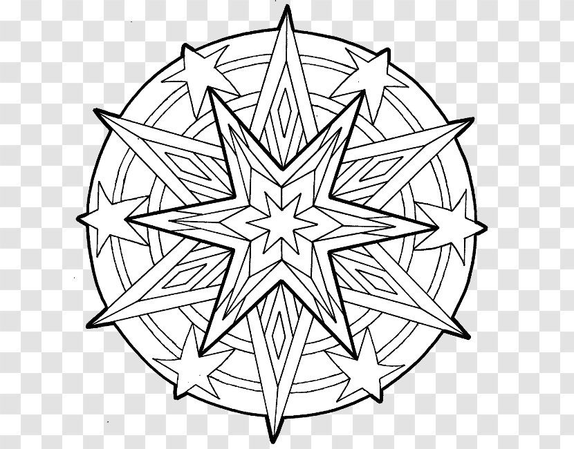 Coloring Book Mandala Christmas Tree Adult - Triangle Transparent PNG