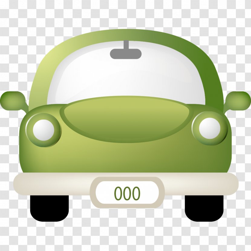 Taxi Cartoon - Compact Car - Green Transparent PNG