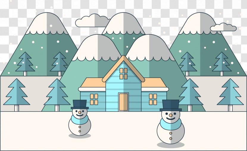 Snowman Euclidean Vector Winter - Cartoon Snow Transparent PNG
