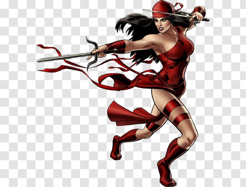 Elektra Marvel: Avengers Alliance Venom Black Widow Daredevil - Silhouette - Comic Book Transparent PNG