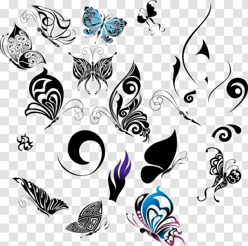Butterfly Motif Clip Art Transparent PNG